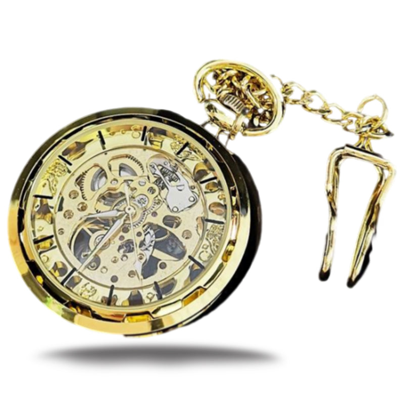 Goldie Skeleton mechanical pocket watch